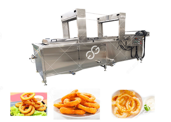 Κίνα Fryer δαχτυλιδιών κρεμμυδιών θέρμανσης αερίου αυτόματος Fryer κρεμμυδιών μηχανών συνεχής εξοπλισμός προμηθευτής